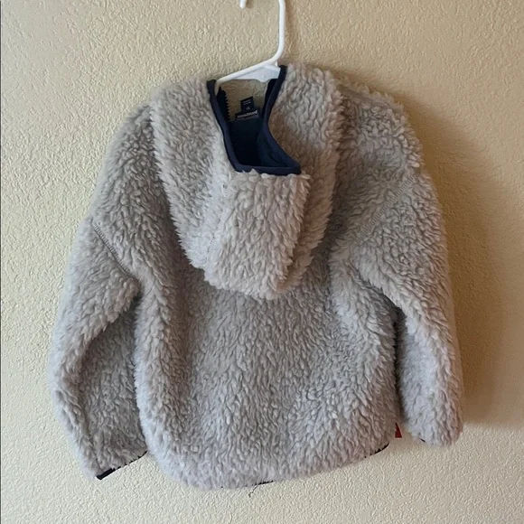 Patagonia Kids Sherpa Fleece Jacket - Cream and Navy
